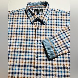 Butter Cloth Men’s Button Up Shirt Stretch Casual Long Sleeve 2XL White Cotton